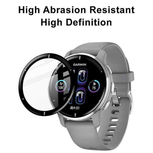 För Garmin Venu 2/2 Plus/2s 3d Curved Edge Soft Heltäckande skärmskydd