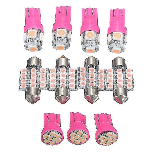 11 stk. bil lilla interiør sterkt LED-lys lampe skiltkuppel T10 & 31mm-XT