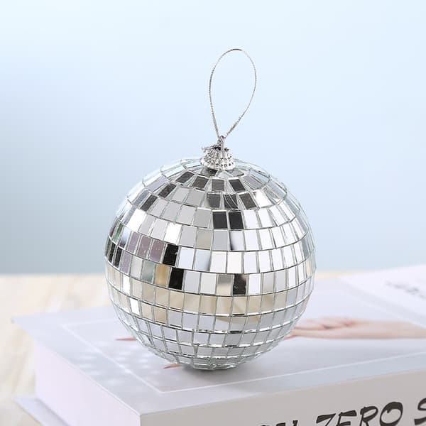 Sølv Disco Refleksspeil Julekuler Lett å henge opp for 12cm