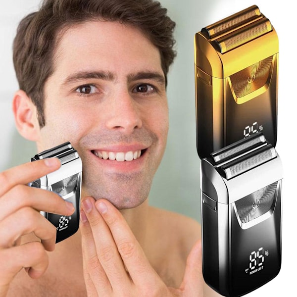 Elektrisk rakhyvel Elektrisk rakapparat Uppladdningsbar rakmaskin för silver One-size