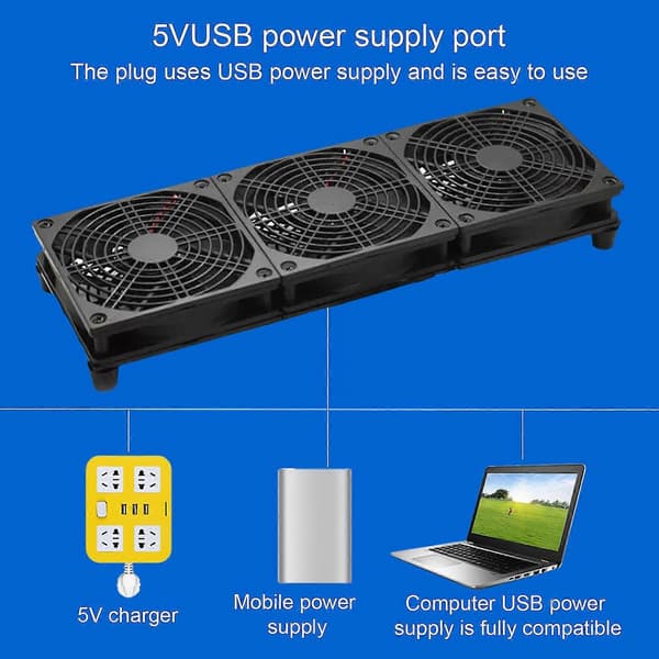 5V USB Router Køleventilator 360mm x 120mm Laptop Host Case Køleventilator Mikro Computer Elektronik Stor Luftstrøm Ventilator