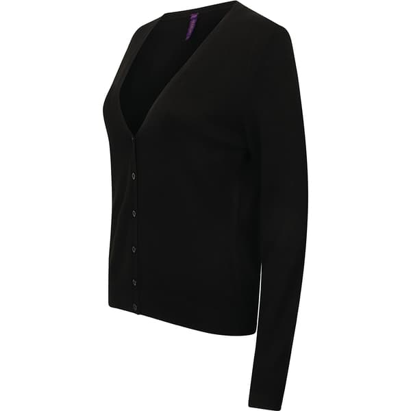 Henbury Dame/Dame V-hals Cardigan Sort Black M