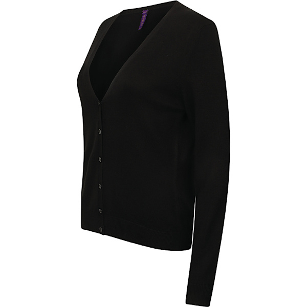 Henbury naisten v-aukkoinen neuletakki musta Black 4XL