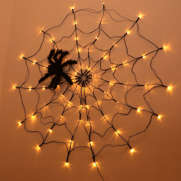 Halloween Hämähäkinverkko Valosarja Halloween LED Valosarja USB