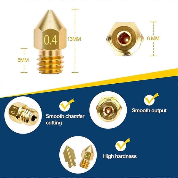 25 STK MK8 Dyser 0,4 mm, 3D-printer messingdyser, 3 dyser med DIY-verktøy og metalloppbevaringsboks for 3