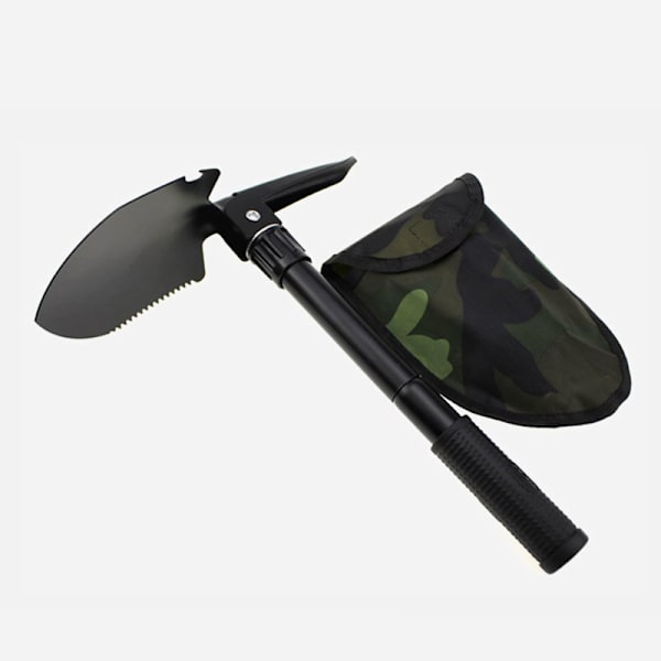 Multifunktionell campingskyffel utomhus portabel spade black