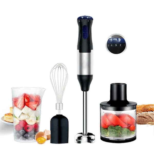 Elektrisk håndblender med rustfritt stålblad, justerbar hastighet, EU-plugg 220V, håndblender, elektrisk kjøttkvernsett