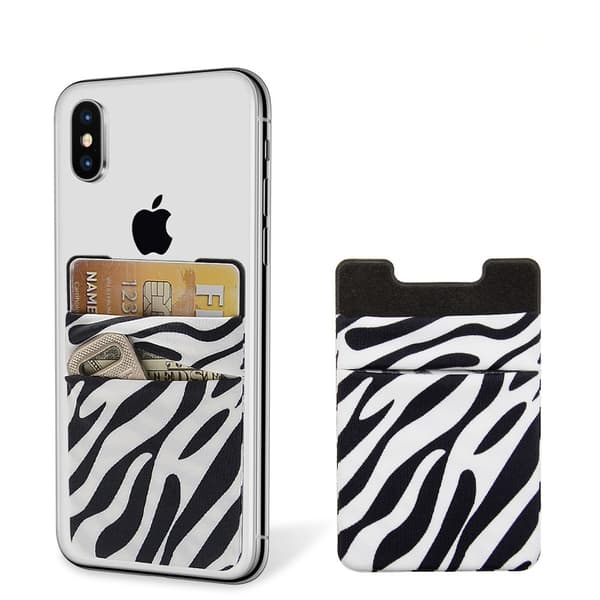 #Dobbeltlags Lycra Mobiltelefon Kortlomme - Zebra Trykk, Multifun#