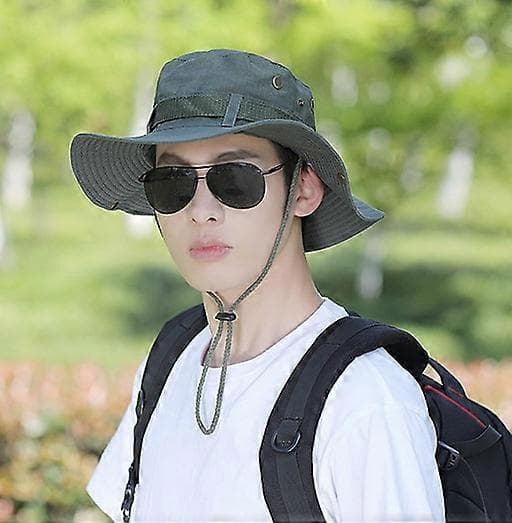 Britisk Boonie-hatt med halsvarmer, safarihatt, tropisk hatt, va