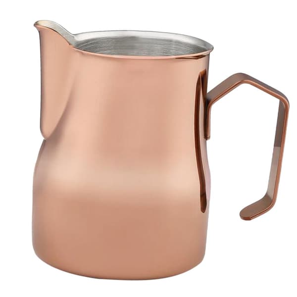 rostfri mjölkkanna mjölkskummare blomkopp 750ml roséguld