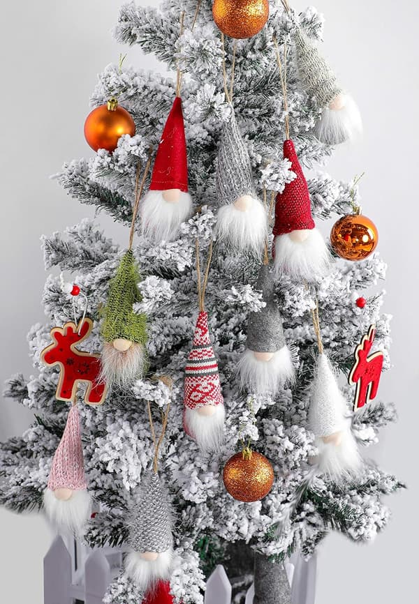 Christmas Tree Hanging Gnomes Ornaments Set med 10 st, svenska Han
