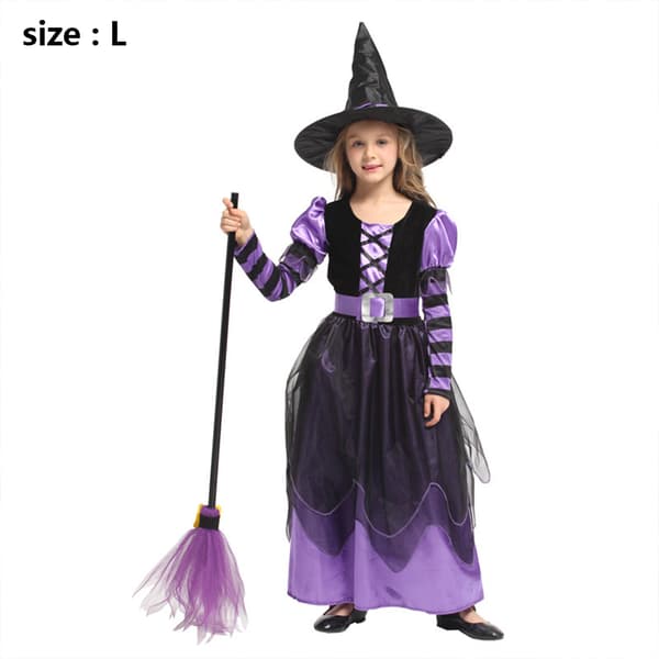Halloween häxdräkt för flickor Halloween häxklänning ila L