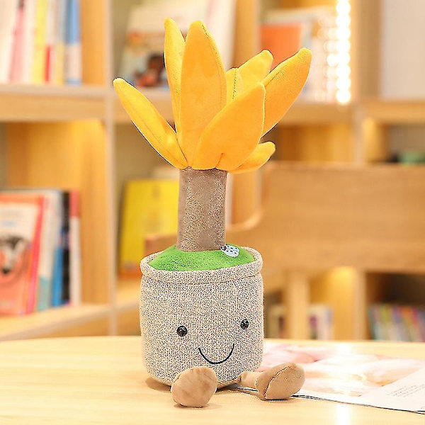 1. 35cm Simulering Drake Skjegg Tre Plysjleker Kawaii Potteplanter Dukker Fylte Myke Bonsai Dekorative Leker For Barn Oransje