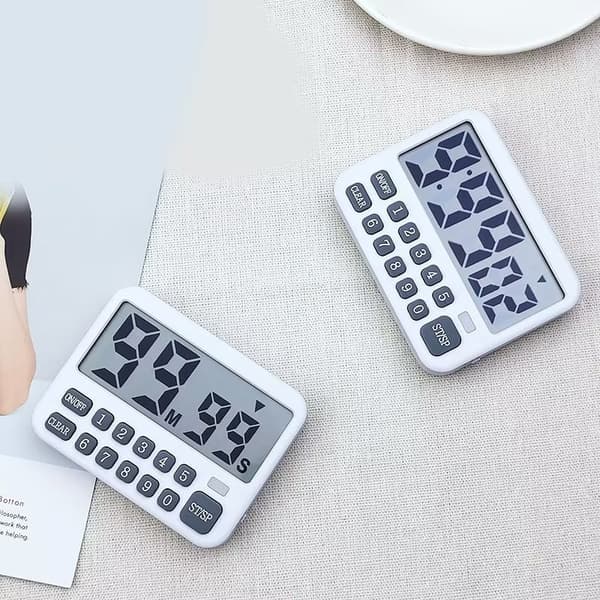 Digital kjøkkentimer, HØY Alarm, hvit