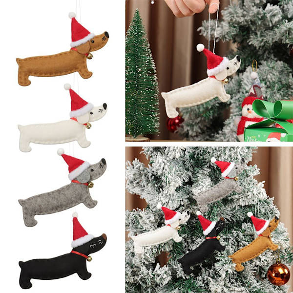 4 STK Xmas Pendel Juletre Tilbehør SVART