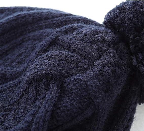 Blue Boys Stickad Hatt Barn Håll Varm Bomber Hat Protect Ears