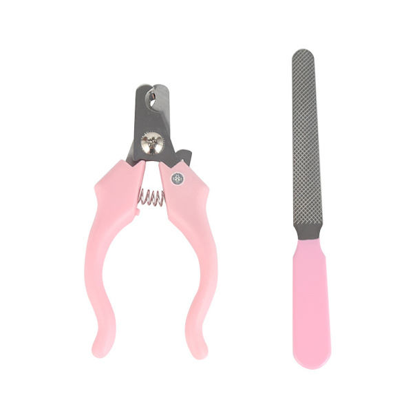 En set rosa nageltrimmers för husdjur, hundkloslipare, nageltrimmer för husdjur