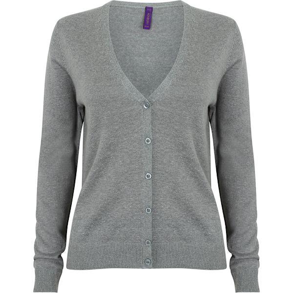 Henbury dam/dam v-ringad cardigan  skiffergrå Slate Grey Marl 2XS