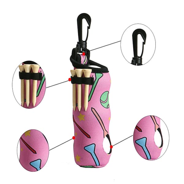 Golfbold Taljetaske Bærbar Golfboldtaske Holder Opbevaringstaske Pose Lille pose Golfbolde Bælte Golf Taljeholder Tasker Black