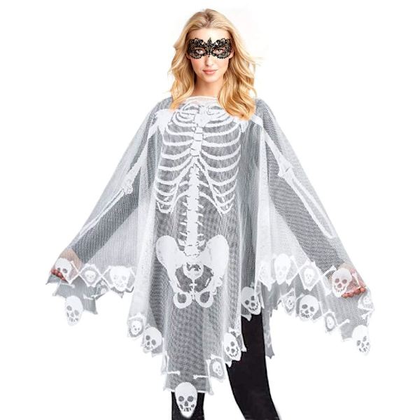Naisten luurankoponcho - Halloween-asu - Day of the Dead Sunmostar