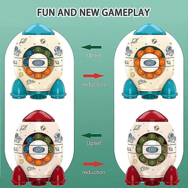 Nytt 2 stk Rocket Rotating Magic Bean Creative Fingertop Toys-magic Bean Gyro Puzzle