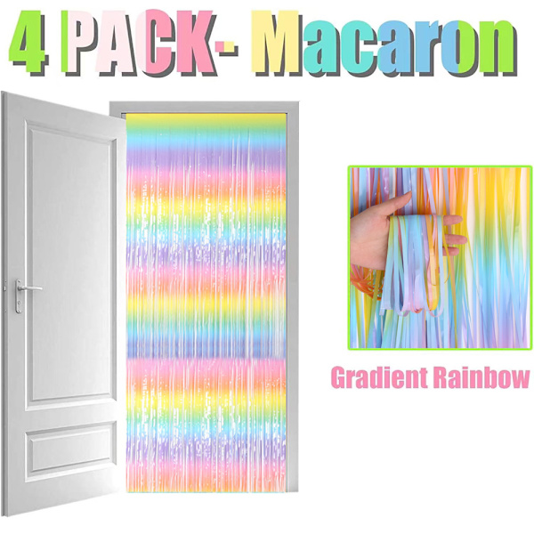 4 kpl sateenkaarihapsuverho, häät, syntymäpäivä, Gradient Light 2m