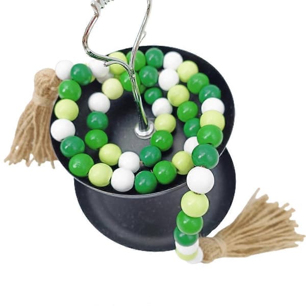 Saint Patrick's Day Träpärlkrans Dekorativa Hängtillbehör