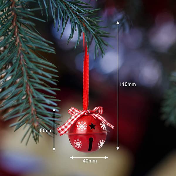 12ST Mini julgransklockor utskärningar Hängande dekor snowflake