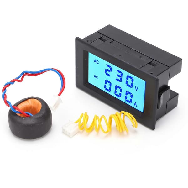 QH4835A LCD Dobbelt Display Strømspændingsmåler Elektrisk Digital Amperemeter Voltmeter AC80-400V