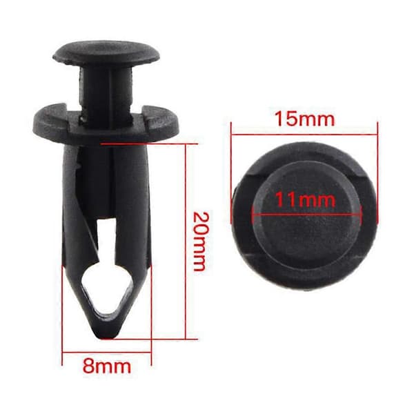 50 stk. 8 mm ABS-plastik skærmclips karosseri nittehulclips bolte ATV-dele