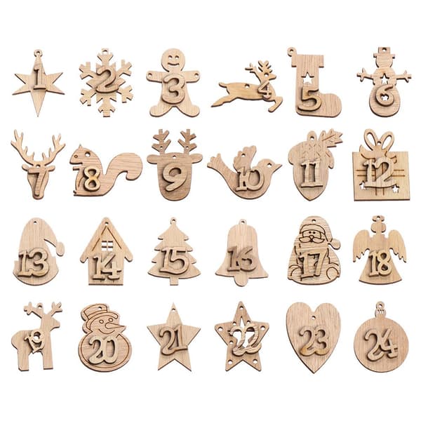 24 ST Nummeretikett Jul Adventskalender Treanheng