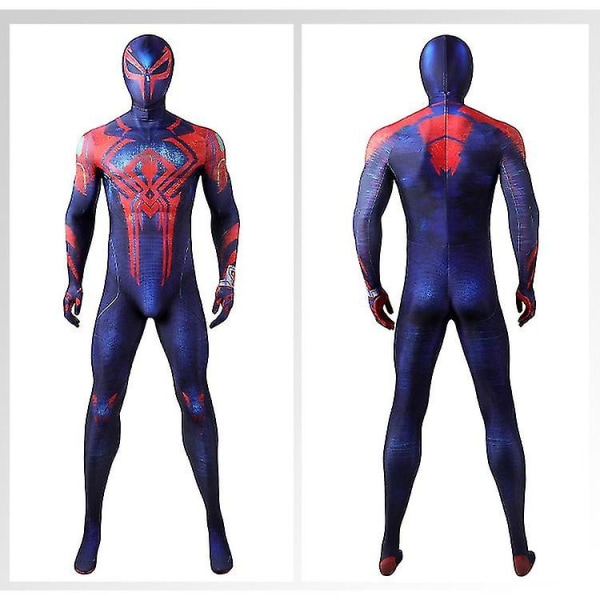 Barn Aldult Spider Man Cosplay Kostym Party Jumpsuit Spider-man 2099 Finklänning Full set (including mask) 2XL