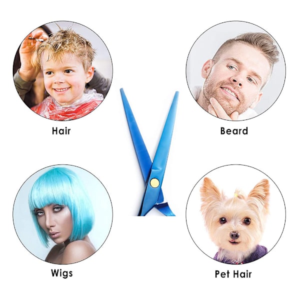 Frisørsaks, sakssæt, udtynding i rustfrit stål Dazzling blue
