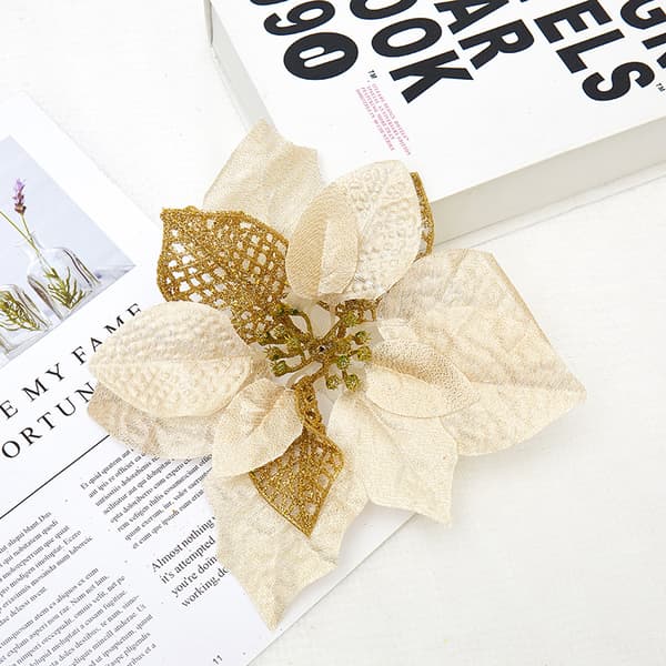 3st Blooming Paradise Glitter Julstjärna Julgransprydnader