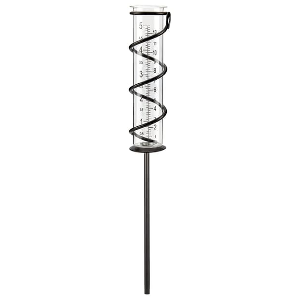 Regnmätare i glas Spiralregnmätare Metallram Regnmätare i glas