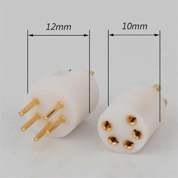Drejeskive 5-benet M DIN Forgyldt Stik, Drejeskive Tonearm 5-benet Han DIN Stik til REGA LINN ROKSAN, Han