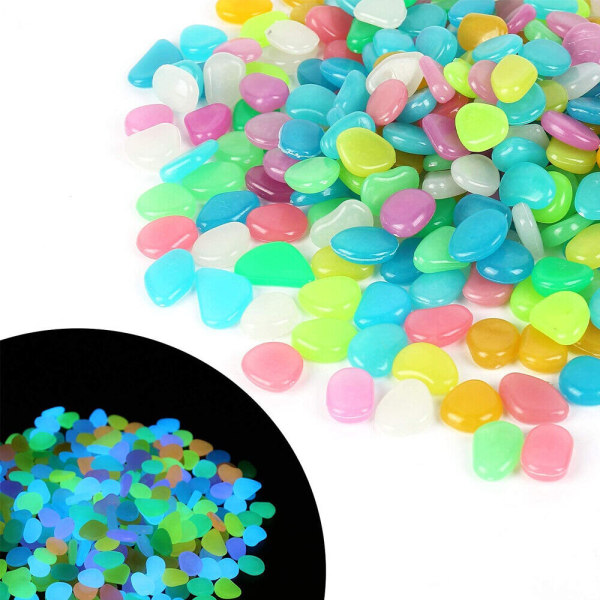 Glow in The Dark Rocks Glödande akvarium Pebbles Garden Aquarium Stones 200ST Mixing colours