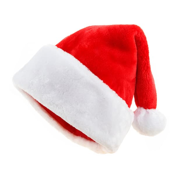 Rød fortykket plysj julelue