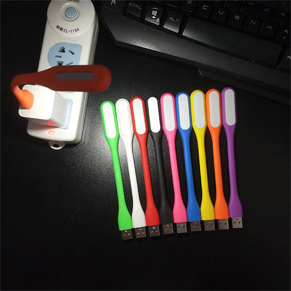 4ST USB LED Ljus Läslampa BLÅ Blue