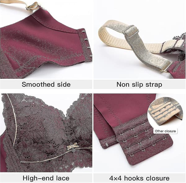 Kvinnor 32-44(b-ddd) Hycomb BH Trådlös Sömlös High Side Underarm Fat A-d Ccup