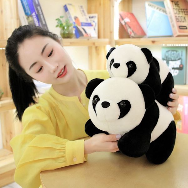 Plysch Panda Gosedjur Present Docka 16CM SITTSTYL