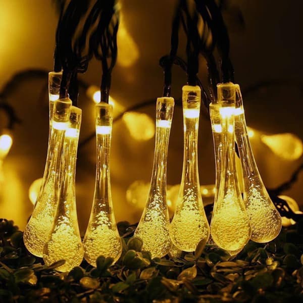 Solar LED Vanddråbe Lyskæde Boble Rund Perle Gypsophila Ou