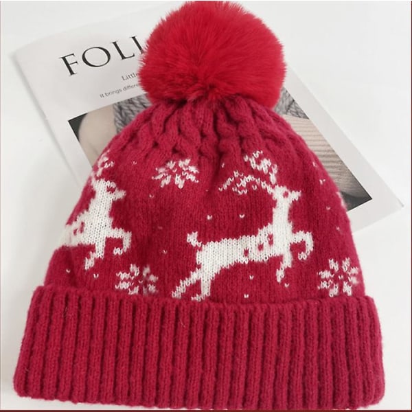 3 stk Hatt Skjerf Hanske Vinter Jul Varmere Skjerf Strikkede luer Elgmønster Skjerf Kvinner Menn Tykt Mykt Skjerf Sett Unisex