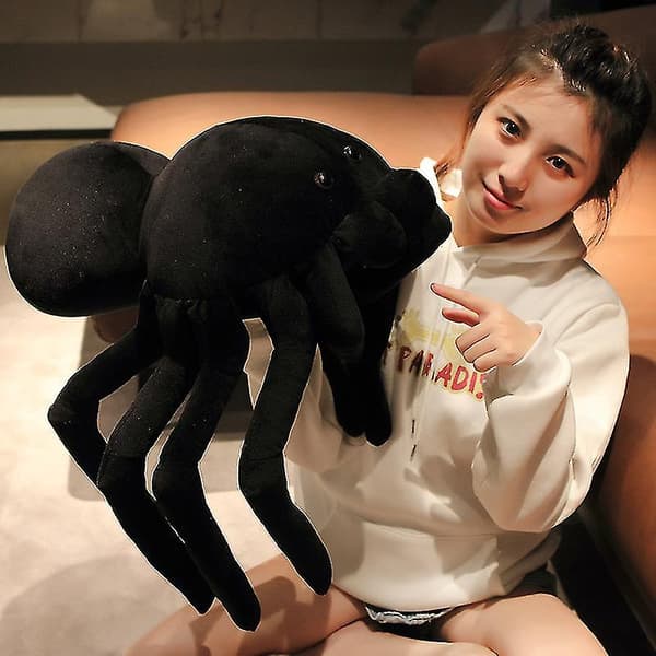 Sort edderkop plys samlerobjekt dekorative store øjne Tarantula fyldt legetøj blød