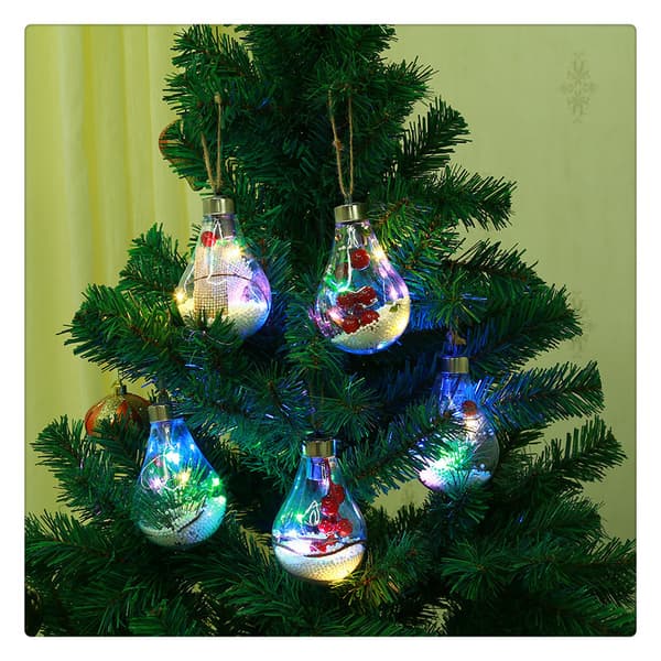 Christmas Led Transparent Julekule Juletrepynt style 4