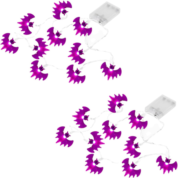 Halloween 3D Gresskar Flaggermus Lyslenke - 20 LED batteridrevet