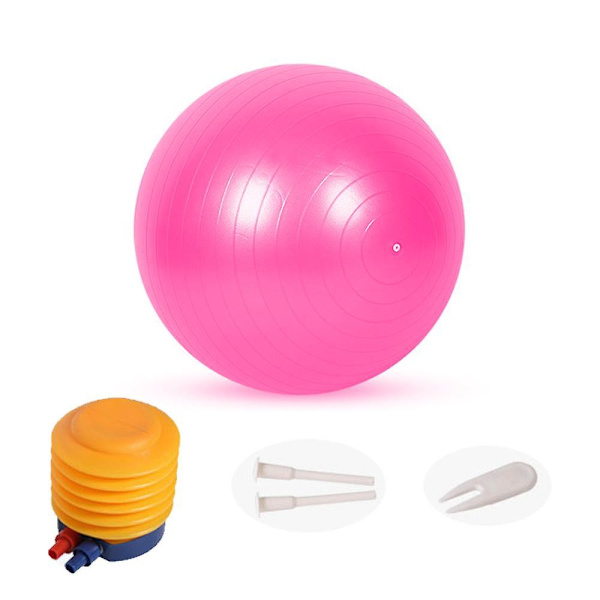 Extra tjock yogaboll träningsboll, för balans, stabilitet, graviditetssnabbpump medföljer 55cm pink