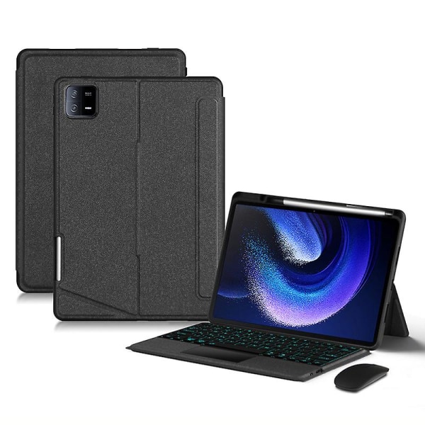 För Xiaomi Pad 6 Bluetooth case Löstagbar pekplatta Tangentbord Pu Läderställ Cover