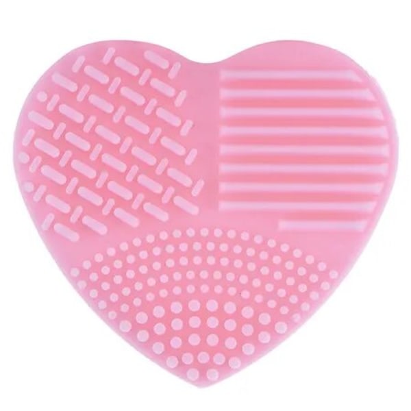 Heart Shape Silikonrengöring Sminkborstar Rengöringsverktyg pink