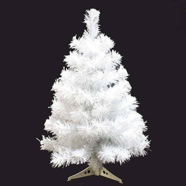 60 cm kunstig julegran med plaststativ juletre til hjemmedekorasjon, jul (hvit)